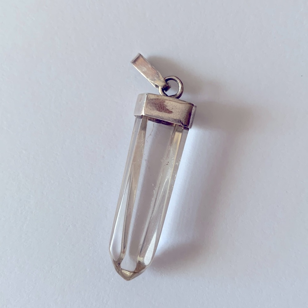 CRYSTAL PENDANT, silver mount